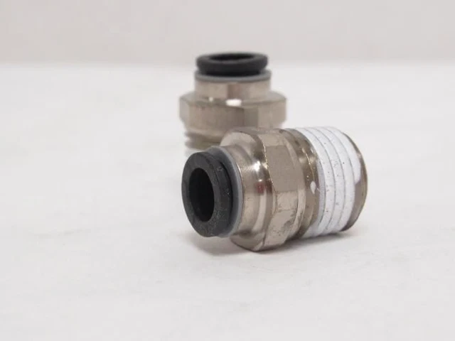 192140 New-No Box; Parker W68LF-6M-4 Lot-2; Male Connectors 6mm Tube x 1/4NPT