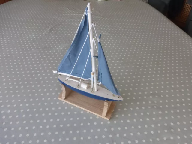 Maquette voilier Bateau de Pêche Traditionnelle en Bois 24 cm décoration vintage 3