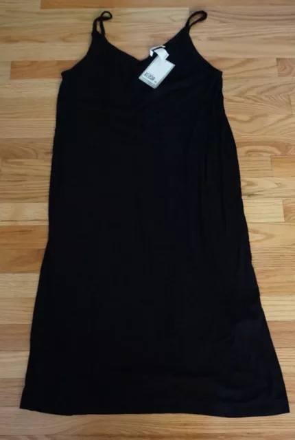 H&M Women's Ribbed Jersey Dress Large Black New With Tags!!!