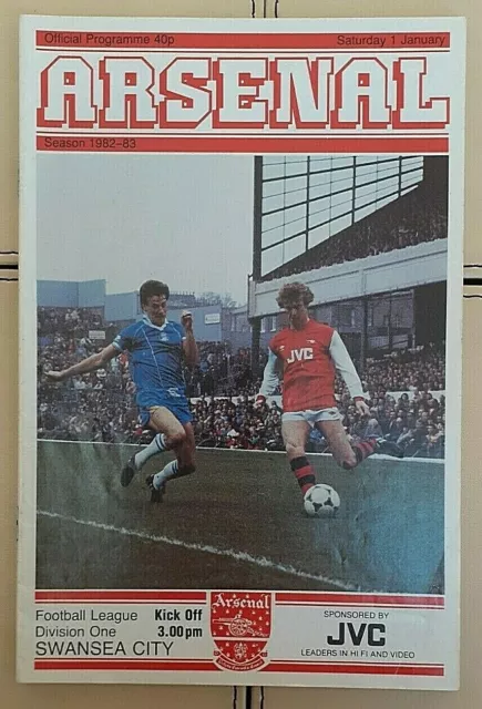 ARSENAL v  SWANSEA CITY    LEAGUE DIVISION ONE   January 1st 1983