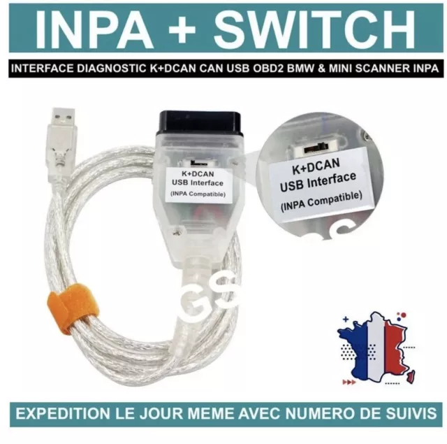 Interface OBD2 K+DCAN KDCAN COMPATIBLE AVEC ISTA INPA pour BMW MINI avec SWITCH