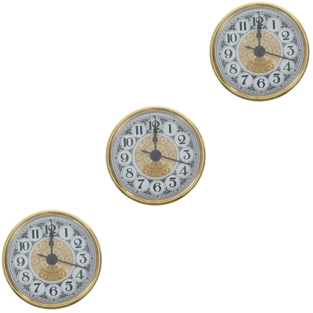 Set of 3 70mm Quartz Clock Insert Miniature Clocks for Crafts