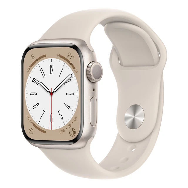 Apple Watch Series 8 GPS 41 mm Aluminiumgehäuse Polarstern Sportarmband WLAN NFC