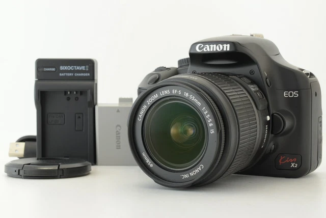 EOS KISS X2 Digital Camera EF-S 18-55mm 55-250mm IS Lens Canon