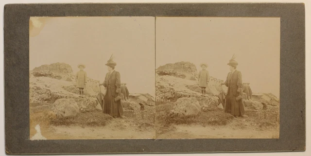 Weiblich mit Hut Mode Frankreich Foto Stereo P49p1n Vintage Citrat c1900