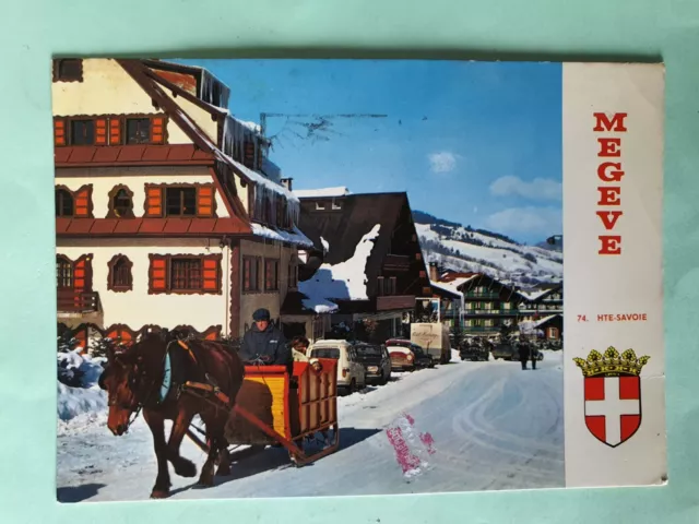 Carte Postale de la Haute Savoie (74) GF 1977 Megève Promenade en Traîneau