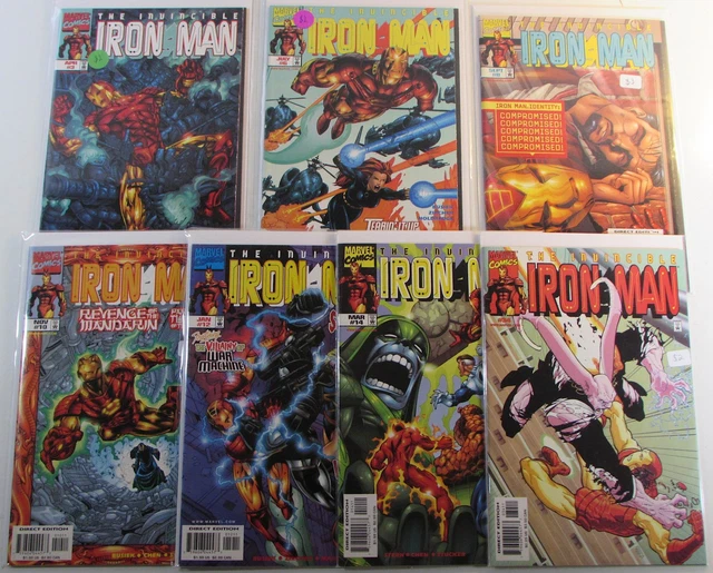 Invincible Iron Man Lot of 7 #3,6,8,10,12,14,34 Marvel (1998) 1st Print Comics