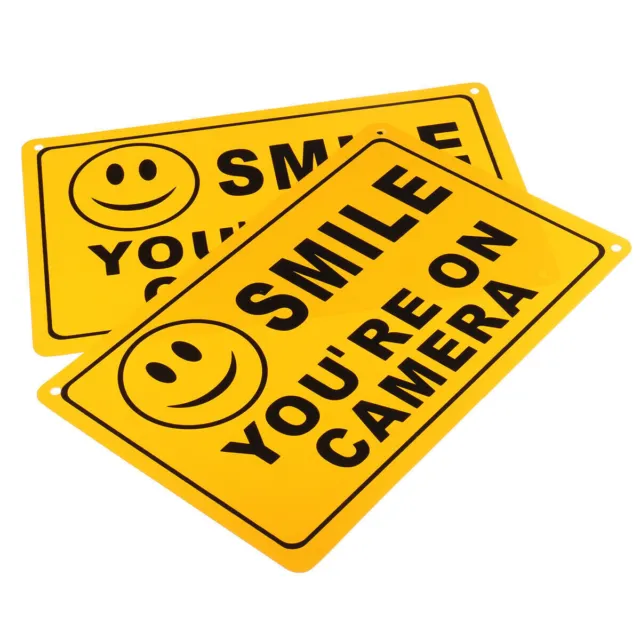 28x18cm Smile You Are On Camera Sign Metal Warning video surveillance security