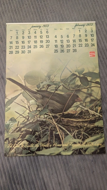 【超希少】コカコーラWALL CALENDAR 1973年 超希少】コカコーラWALL CALENDAR 1973年 VINTAGE 1973 COCA