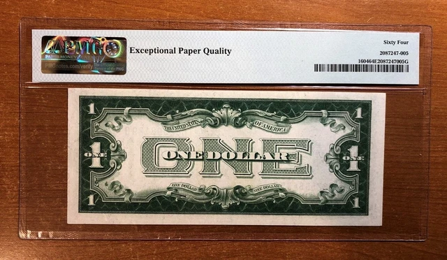 Rare 1928-D $1 Silver Cert. Fr. 1604 DB Block PMG 64 EPQ  Serial D82598429B 2