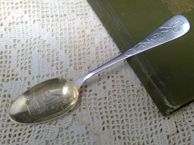 Sterling Silver .925 Souvenir Spoon - Chicago Fort Dearborn