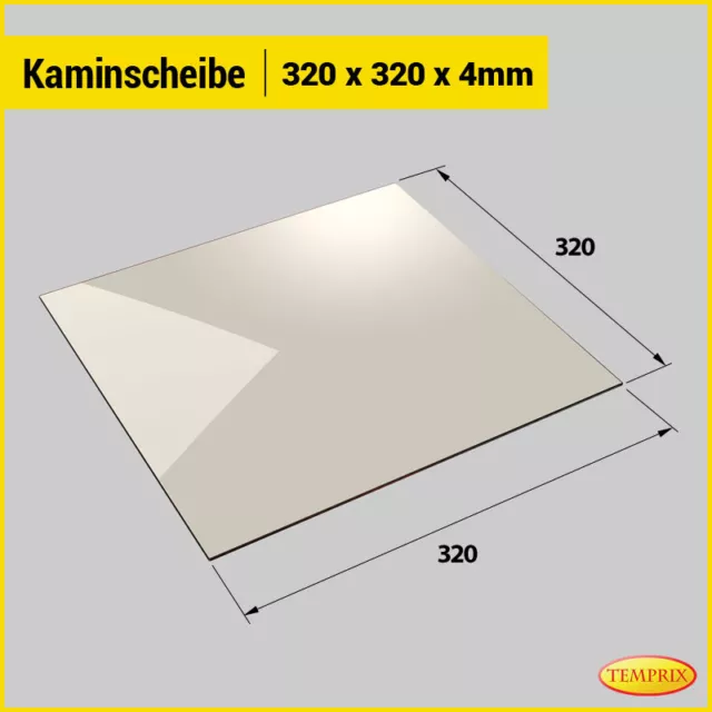 Temprix Kaminglas & Ofenglas | 320x320 Ofenscheibe | Kamin & Ofen Glas auf Maß