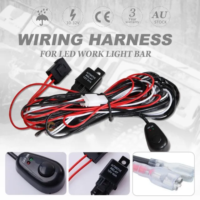 DT Wiring Loom Harness Kit Fuse Relay Switch 12V FOR LED Work Driving Light Bar