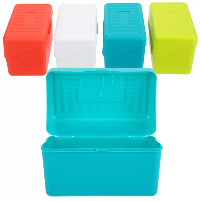 4 Pcs Plastic Folders Notecard Holder Index File Box Storage Case Simple