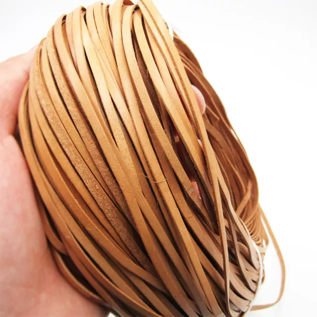 3mm Flat Cow Real Leather High Quality Finding Cord String Lace Rope ~ Natural