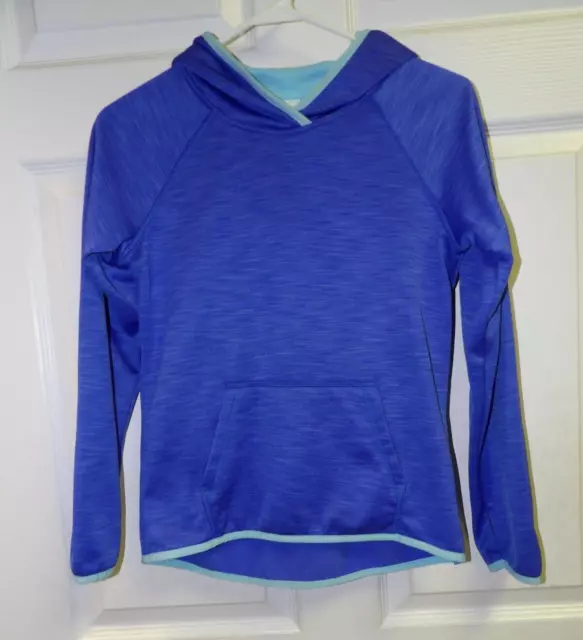 Girls Danskin Polyester Pullover Hoodie w/ Kangaroo Pocket size L (10-12) Blue