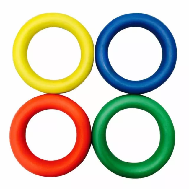 ND Sponge Rubber Quoits Hoop Colored Rings set of 4 Traditional Fun Play Throw G