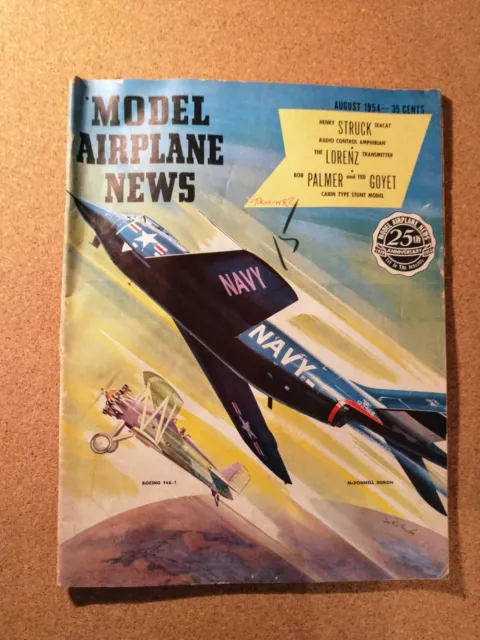 Model Airplane News August 1954 25th Anniversary Issue