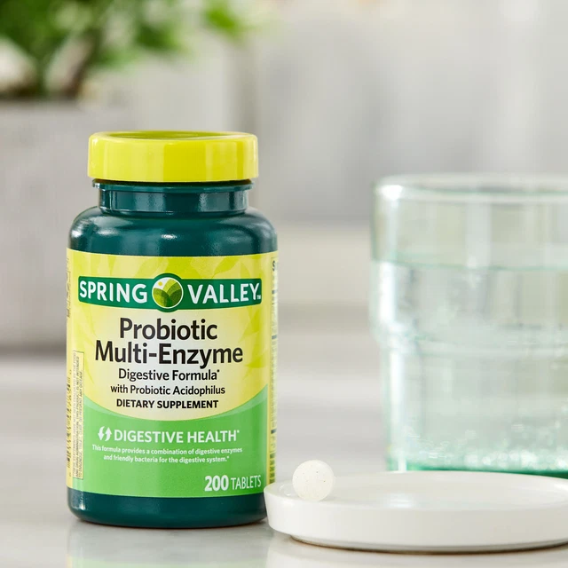SPRING VALLEY PROBIOTIC MultiEnzyme Digestive Formula Tablets 200