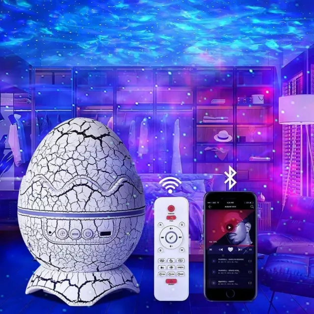 Dinosaur Egg Galaxy Star Projector Starry Light with Wireless Music Player