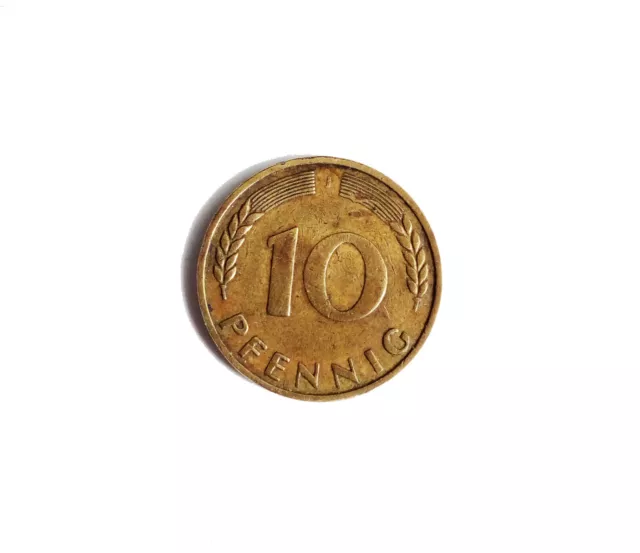 10 Pfennig Münze 1950 - J Umlaufmünze mit Patina