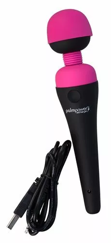 Palm Power Personal Wand Silicone Body Massager Fuschia - Super Strong