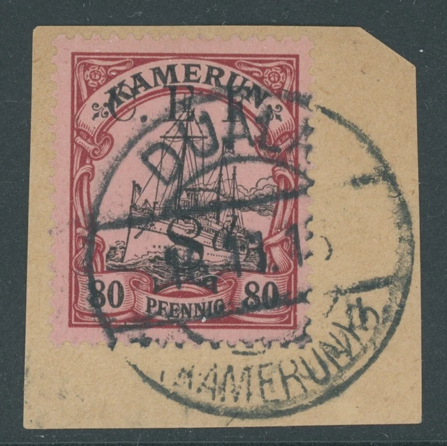 Kamerun Brit. Besetzung Mi. Nr. 9 gestempelt geprüft auf LUXUS Briefstück
