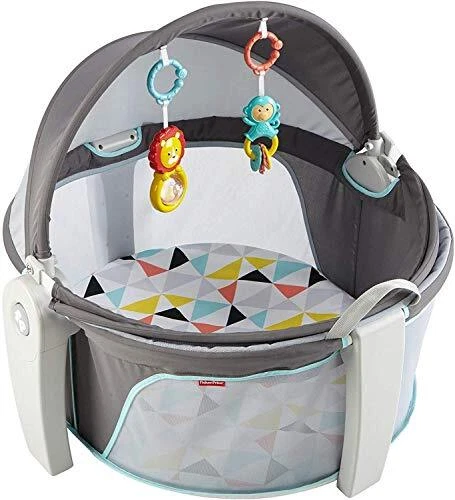 On-the-Go Baby Dome, Grey/Blue/Yellow/White Windmill
