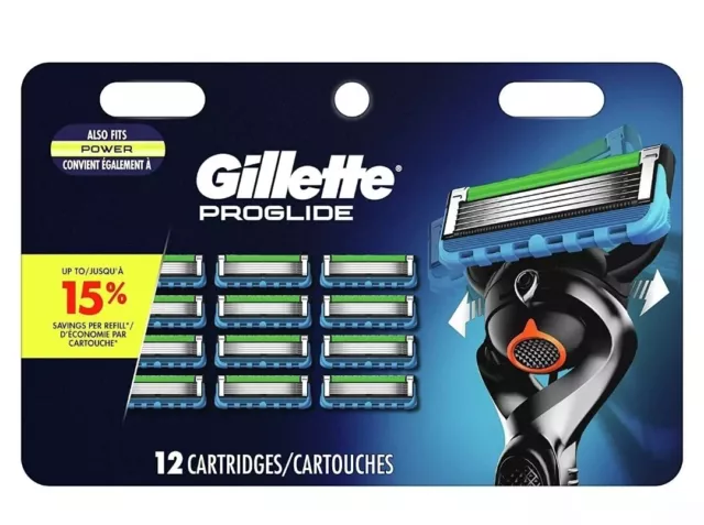 Gillette Proglide 12-Pack Cartridges With Precision Trimmer (Also Fits Power)