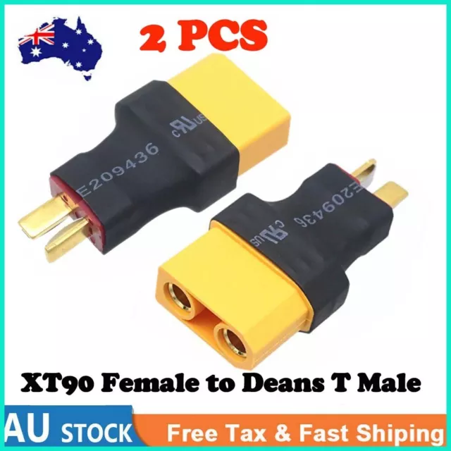 2x Deans T Male Style Plug to XT90 Female Adapter Connector for RC Battery