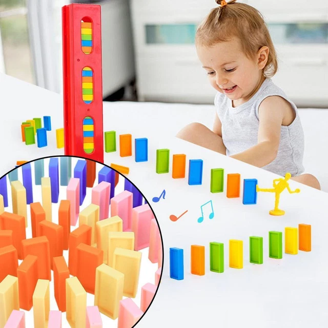 80Pcs Domino Blocks Domino Train Extension Kit Creative Toy For Kid Domino R6U7
