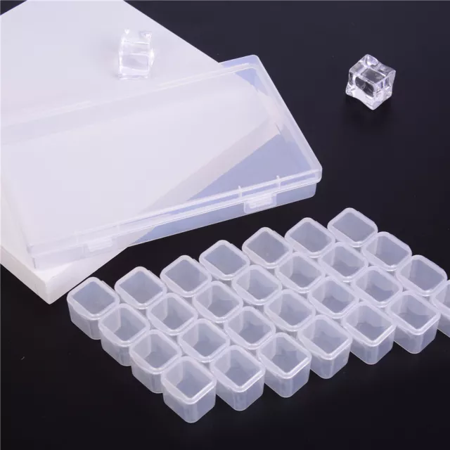 28 Slots Nail Art Storage Box Plastic Transparent Display Case Organizer Hol#km 3