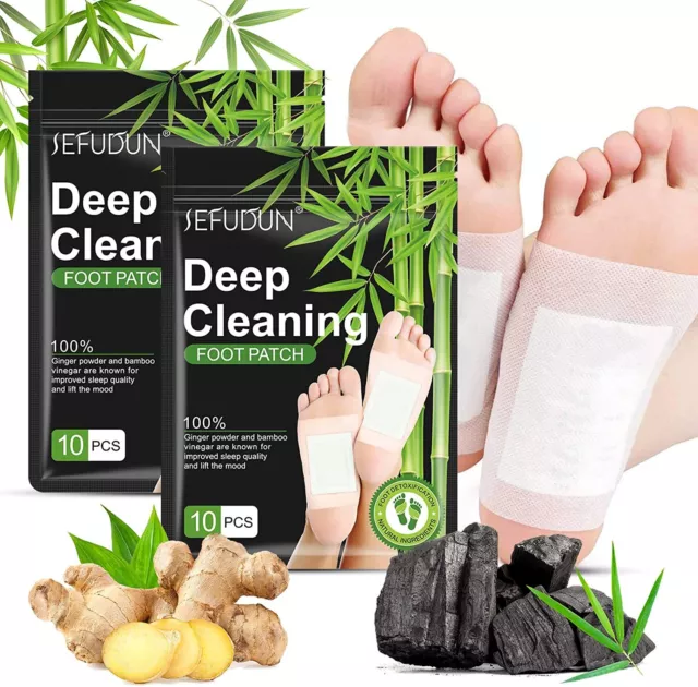 Detox Ginger Herbal Foot Pads Patch Toxin Removal Weight Loss Anti-Swelling US