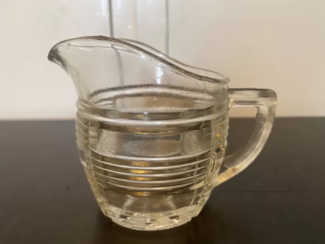 Vintage Art Deco Clear  Depression Glass Creamer Jug