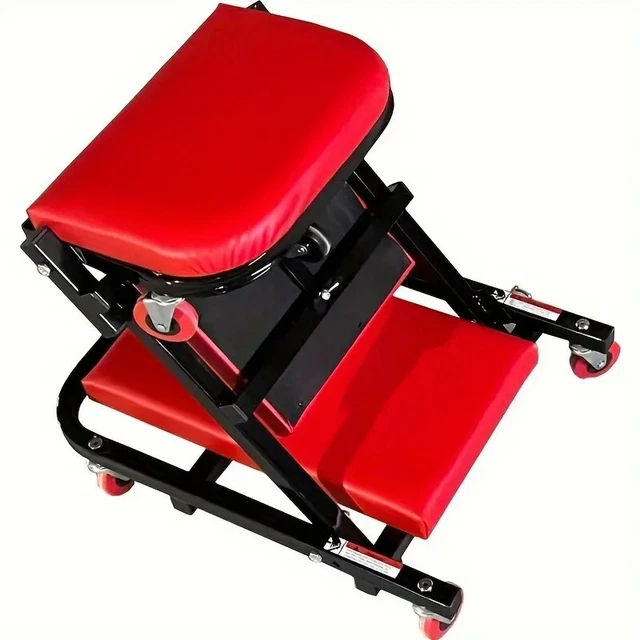 Carrellino/lettino Sottoauto 2 In 1 GrecoShop – Con Materassino E Poggiatesta, Ruote Girevoli 360°, Trasformabile In Sgabello