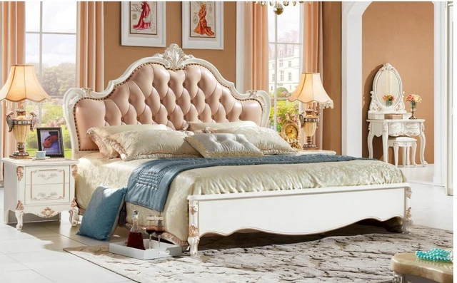 Double Lit Chesterfield Chambre à Coucher Lits Meuble Baroque Rokoko 3tlg