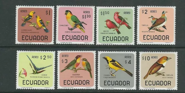 Équateur 1966 Oiseaux Topique Complet Poste Aérienne Ensemble (Sc C441-C448) VF