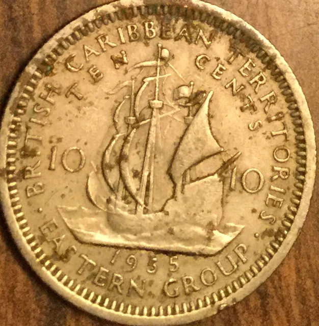 1955 Brtitish Caribbean Territories 10 Cents Coin