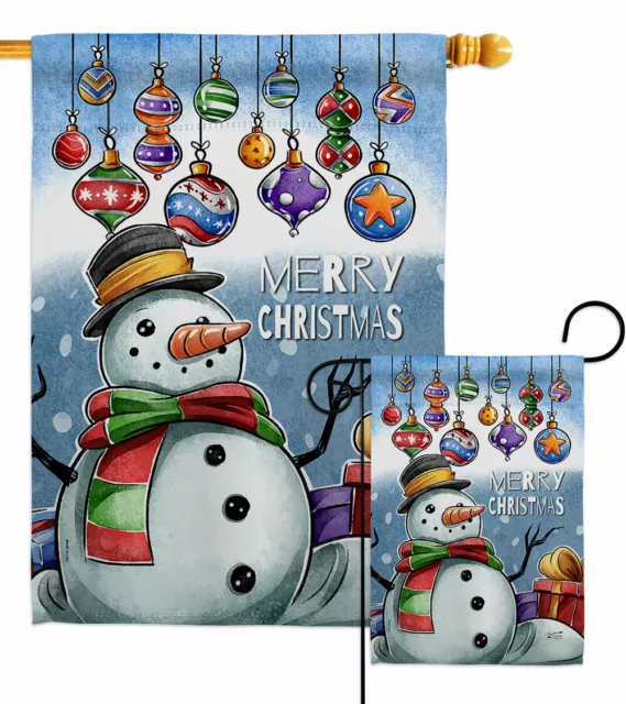 Ornament Snowman Garden Flag Christmas Winter Decorative Gift Yard House Banner