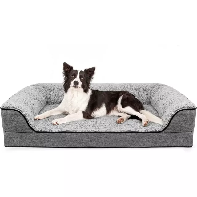 Orthopedic Dog Bed, Bolster Couch Bed for Large Dogs, Removable Washable Cove...