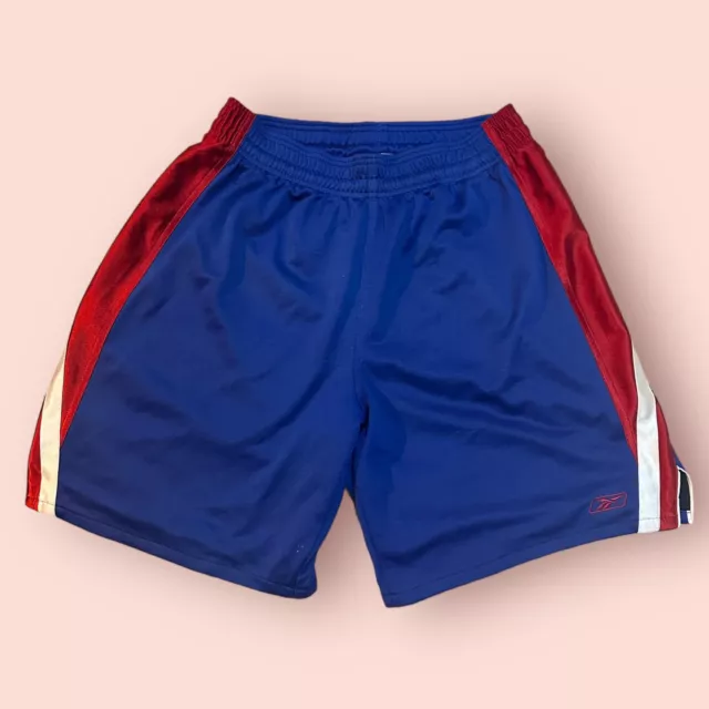 Reebok Y2K Activewear Shorts Men's M Blue Red Pockets Gym Training Basketball