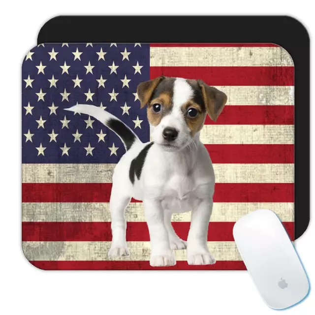 Gift Mousepad : Jack Russell Terrier USA Flag Dog American United States