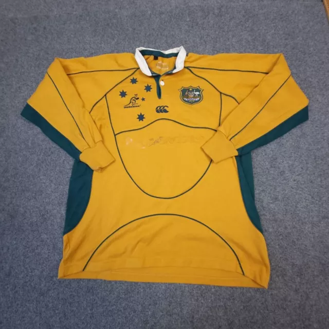 Wallabies Jersey kids 12 year yellow Rugby Union canterbury long sleeve Size 12