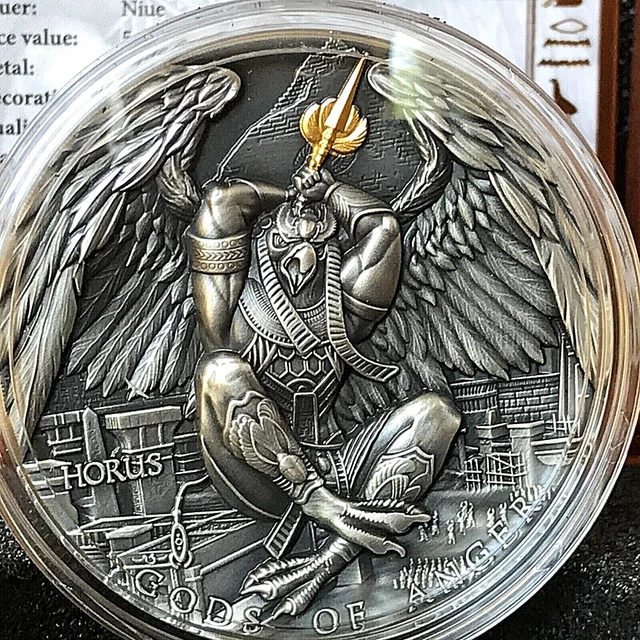 Niue 2020  Gods of Anger "HORUS"  2 Oz Silver Ultra High Relief Coin.