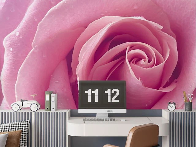 Aperturee 3D Sunflower Pink Rose Fuax Flower Wall Backdrop