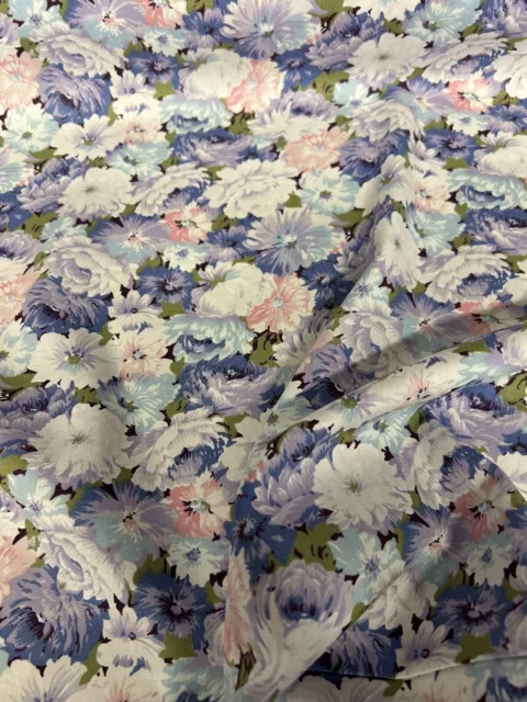 Lavender  “Ludham” Floral 100% Cotton Poplin Fabric. Per Metre