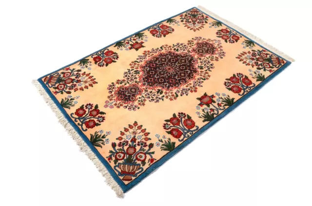 Moud 157 X 106 CM Tapis Oriental Noué à la Main Persan Floral Petit Pont Beige 2