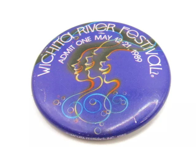 Wichita River Festival 1989 Pin Button