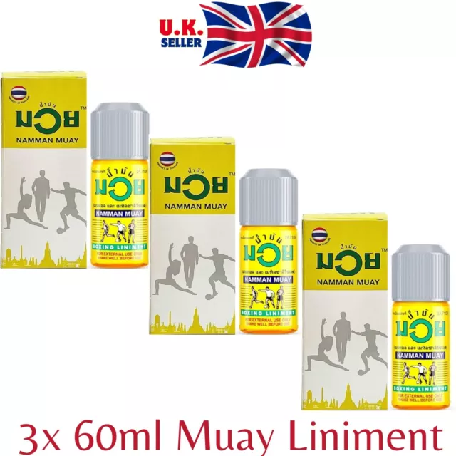 Namman MUAY OIL Thai Boxing Liniment  Muscular Pain Relief 3x60cc