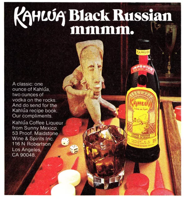 1977 VINTAGE AD - Kahlua Black Russian backgammon game VINTAGE AD $6.99 -  PicClick